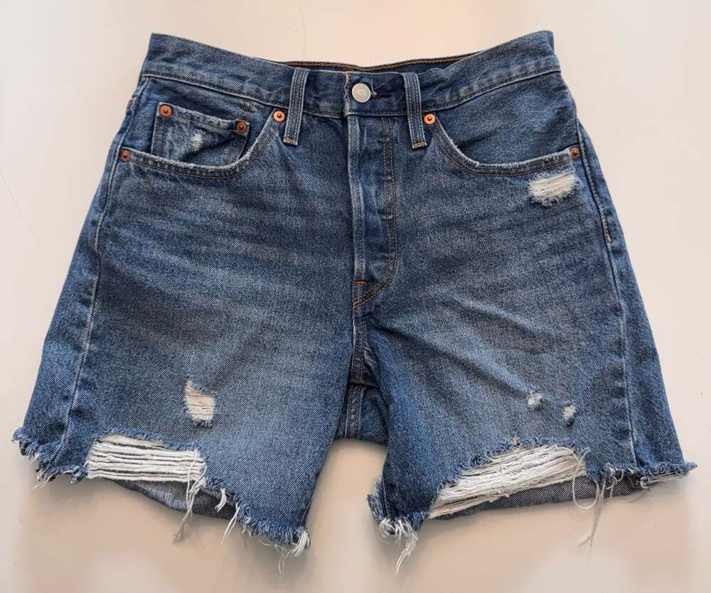 Levi's 501 Original Distressed Denim Cut Off Shorts